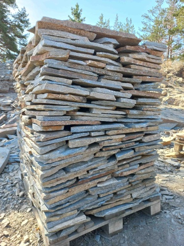 Плитняк златолит серебристый для цоколя, отмостки купить в Можайску