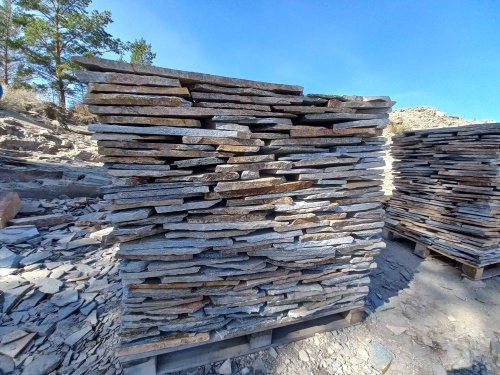 Плитняк златолит серебристый для фасада купить в Можайску