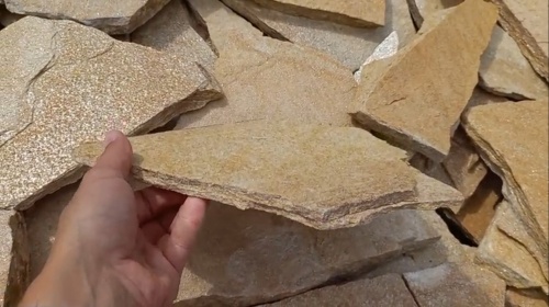 Плитняк златолит жёлтый для цоколя купить в Можайску