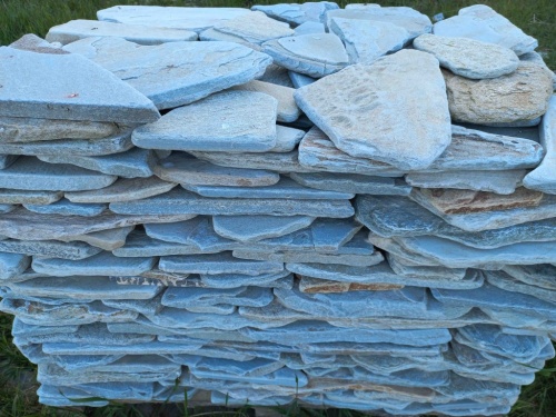 Плитняк златолит зелёный галтованный для цоколя купить в Можайску