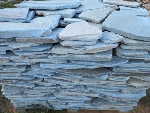 Плитняк златолит зелёный галтованный для цоколя купить в Можайску